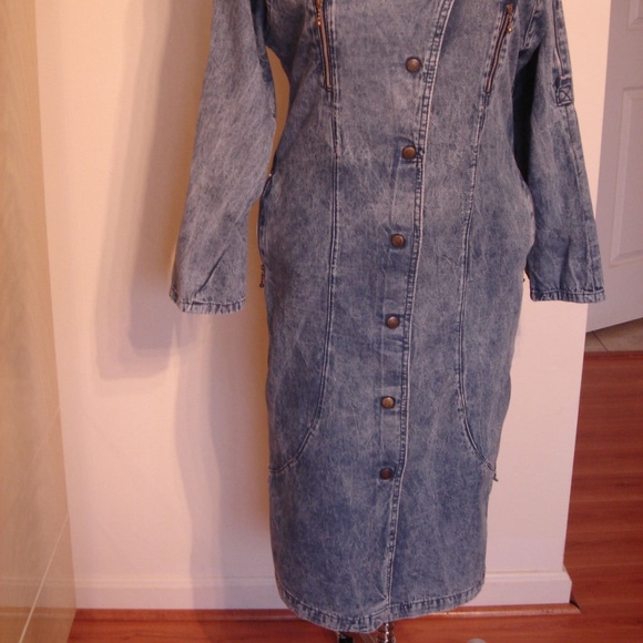 VINTAGE DENIM ITALIAN DRESS SIZE M - Picture 2 of 8